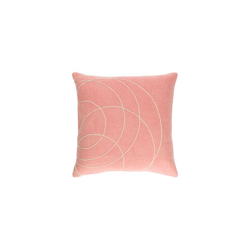 Solid Bold 22 X 22 inch Mauve and Cream Throw Pillow