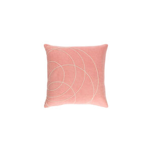 Solid Bold 20 X 20 inch Mauve and Cream Throw Pillow