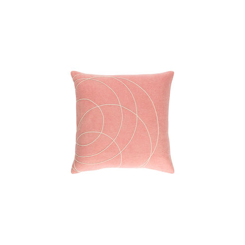 Solid Bold 18 X 18 inch Mauve and Cream Throw Pillow