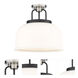 Kahana 3 Light 15 inch Black Satin Nickel Semi-Flush Mount Ceiling Light in Matte White Glass