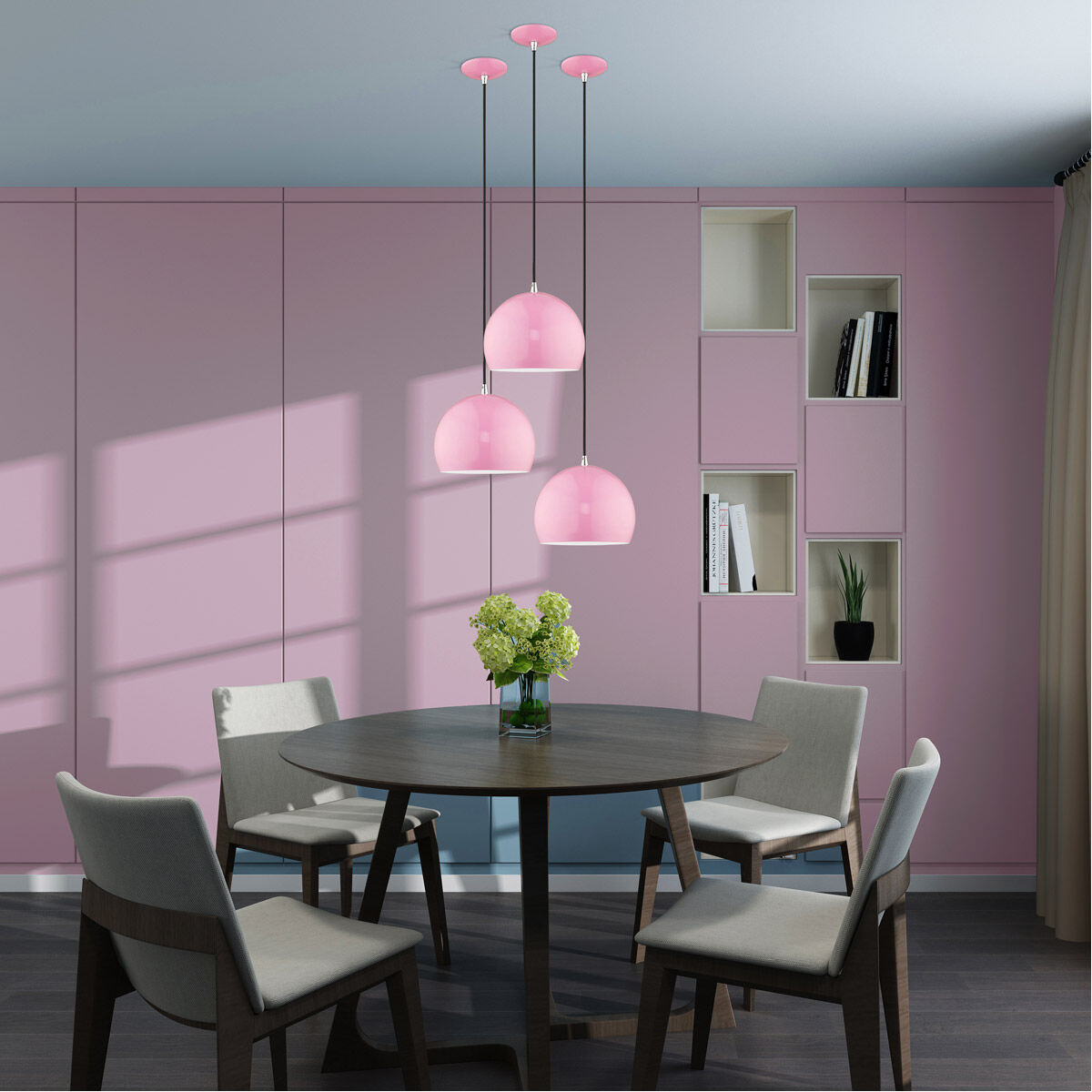 Allison 1 Light 10 inch Shiny Pink Mini Pendant Ceiling Light