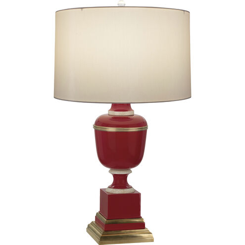 Annika 29.5 inch 150.00 watt Red Table Lamp Portable Light in Cloud Cream Silk