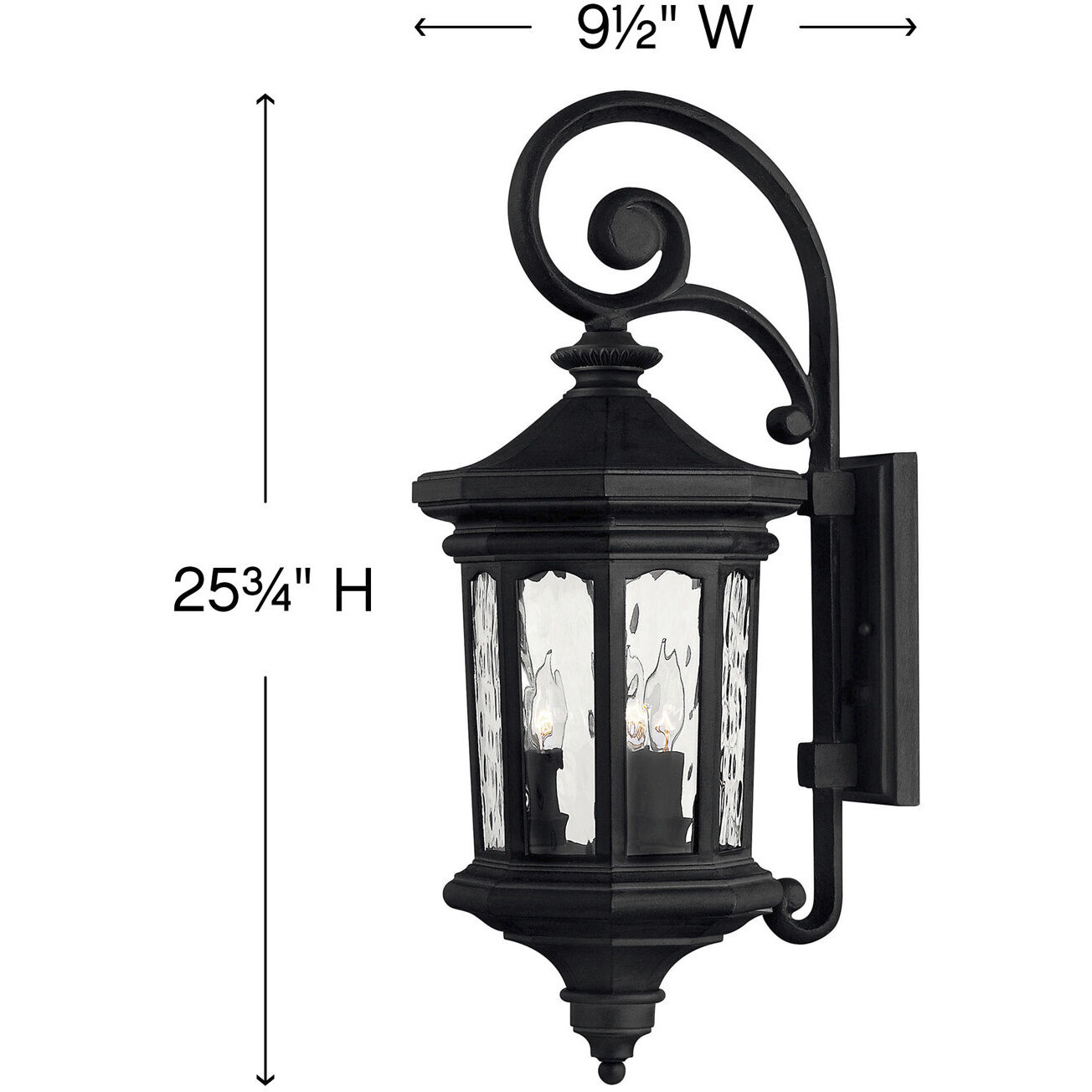 Estate Series Raley LED 26 inch Museum Black Outdoor Wall Mount Lantern, Medium