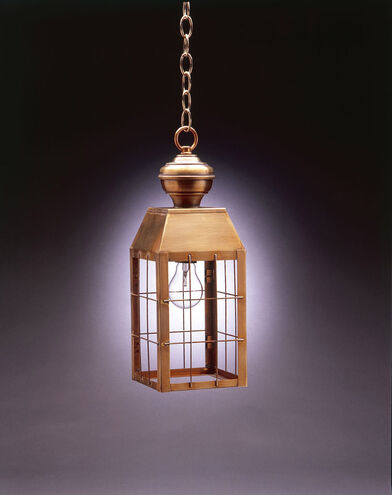 Woodcliffe 2 Light 6 inch Antique Copper Hanging Lantern Ceiling Light in Clear Glass, Candelabra