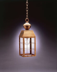 Woodcliffe 1 Light 6 inch Antique Brass Hanging Lantern Ceiling Light in Clear Seedy Glass, Medium