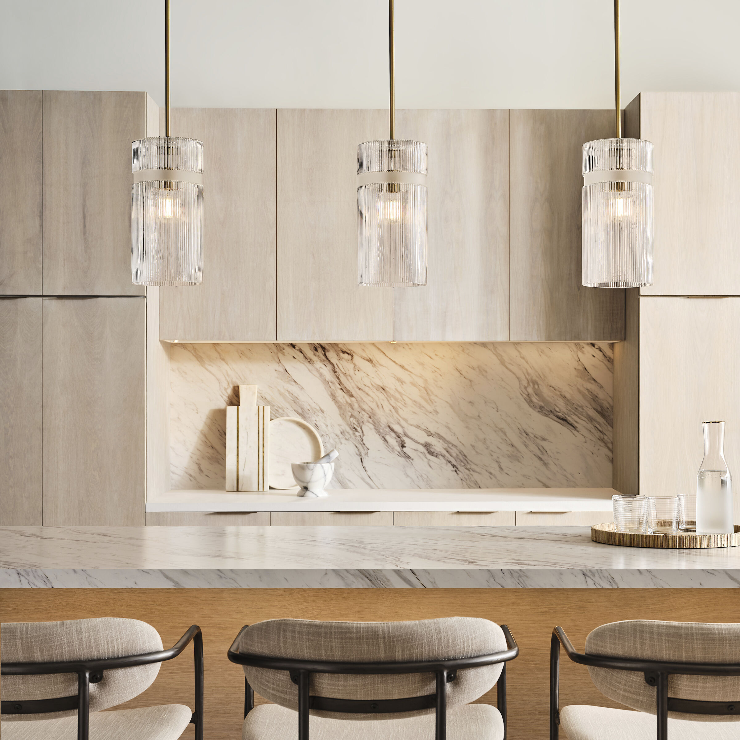 Drew & Jonathan Liouet Pendant Ceiling Light in Satin Brass, Small