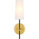 Mel 1 Light 5 inch Brass and Black Wall sconce Wall Light