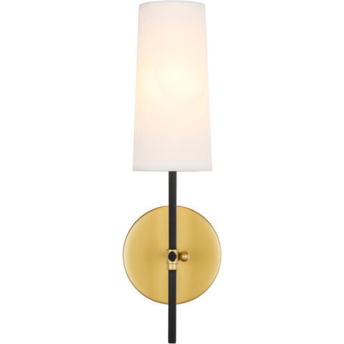 Mel 1 Light 5 inch Brass and Black Wall sconce Wall Light