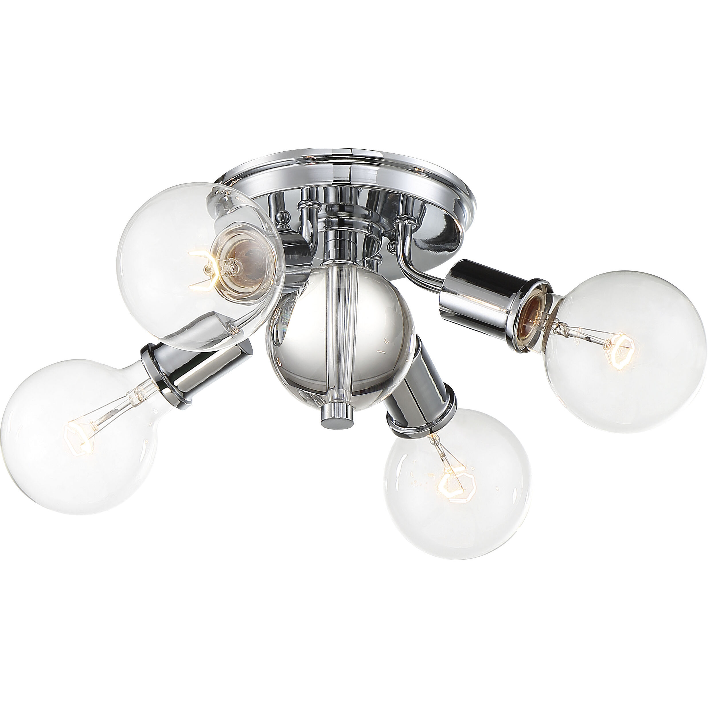 Bounce 4 Light 14.75 inch Polished Nickel Flush Mount Ceiling Light