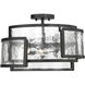 Bella Collina 3 Light 18 inch Coal Semi Flush Mount Ceiling Light