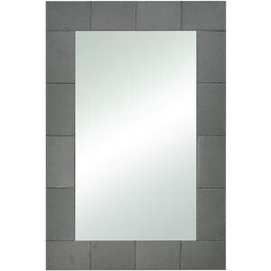 Slated 36 X 24 inch Gray with Mirror Wall Mirror