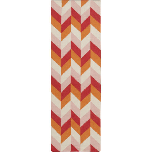 Talitha 96 X 30 inch Bright Orange, Garnet, Rose, Khaki Rug