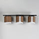 Draughtsman 3 Light 27 inch Walnut and Black Bath Vanity Wall Light in Satin White