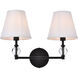 Bethany 2 Light 17 inch Black Bath Sconce Wall Light