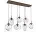 Cosmos LED LED 50.3 inch Burnished Bronze Linear Pendant Ceiling Light in 2700K LED, Zircon Inner - Clear Outer, Multi-Port