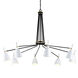 Utopia LED 64 inch Satin Black and Polished Brass Chandelier Ceiling Light
