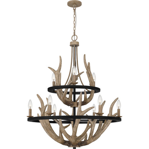 Journey 9 Light 32 inch Earth Black Chandelier Ceiling Light