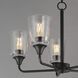 Hudson 5 Light 24 inch Black Single-Tier Chandelier Ceiling Light in Clear