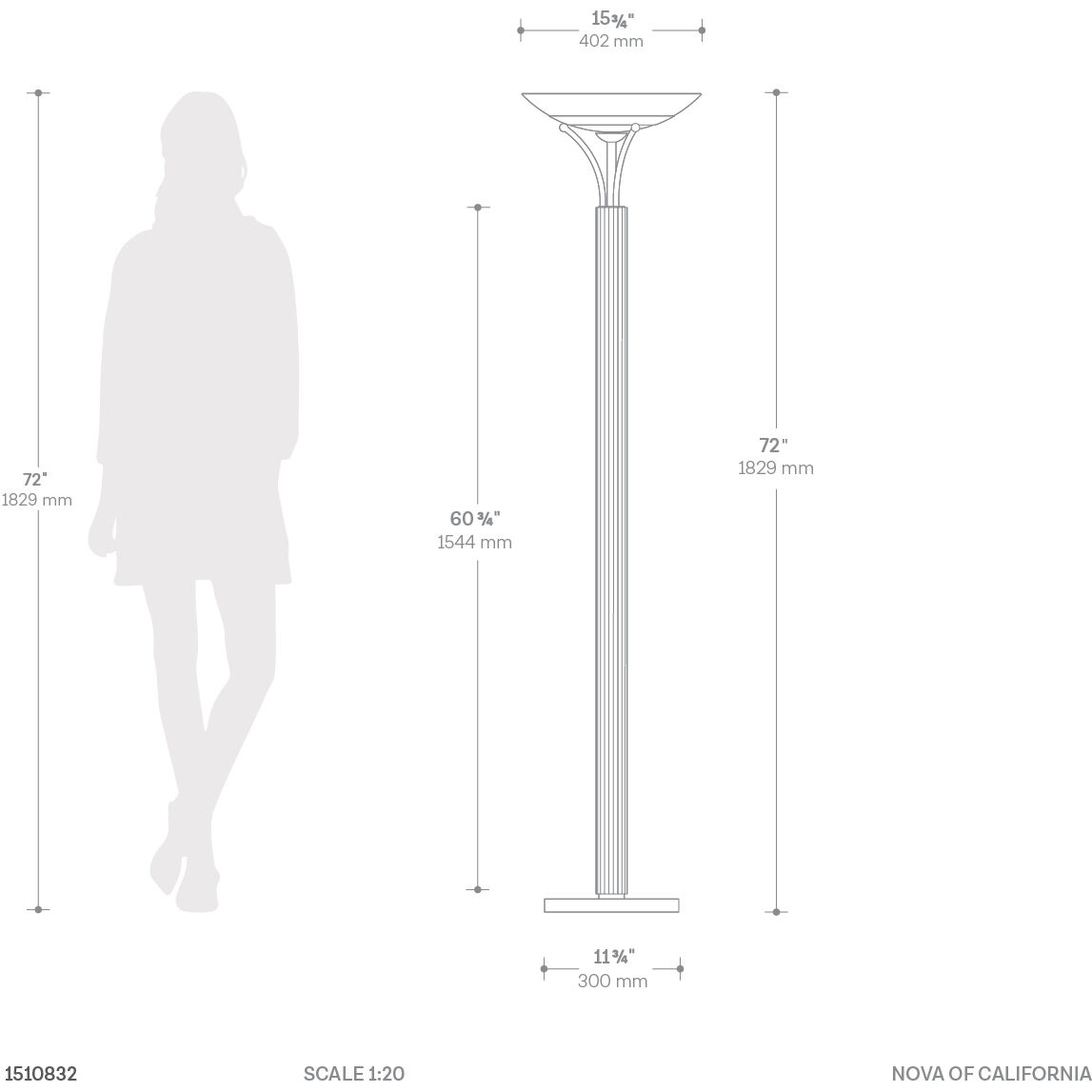 Tambo 72 inch 23.00 watt Natural Ash and Weathered Brass Torchiere Floor Lamp Portable Light