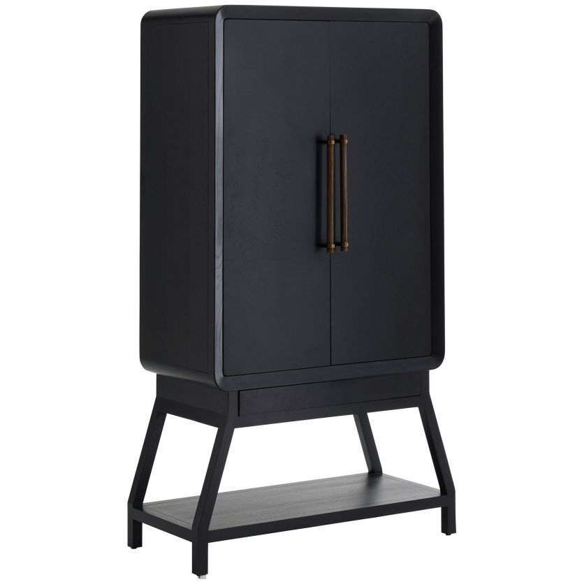 Cantu 40 inch Ebony Cocktail Cabinet