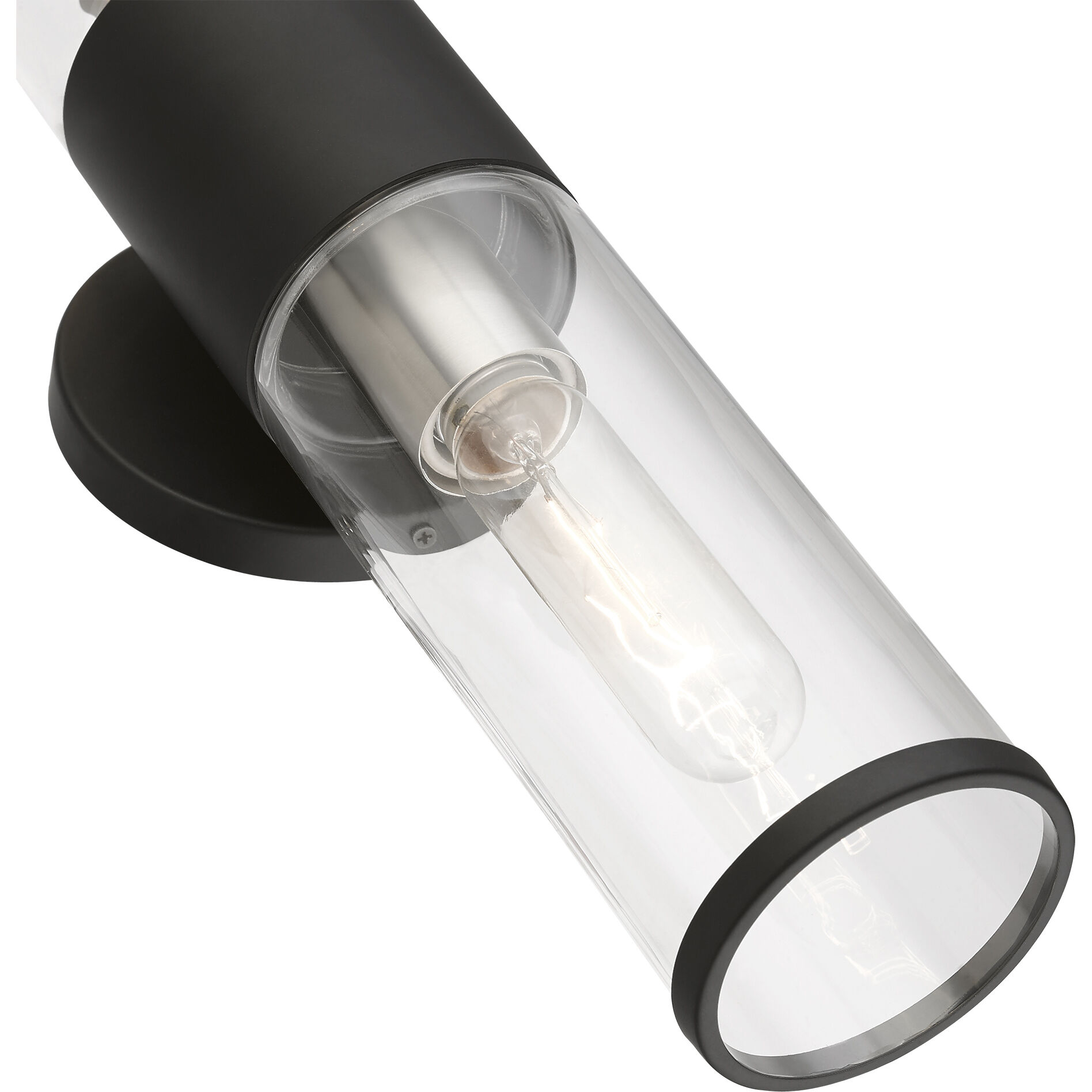 Banca 2 Light 4 inch Black with Brushed Nickel Accent ADA Vanity Sconce Wall Light