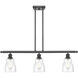 Ballston Ellery LED 36 inch Matte Black Island Light Ceiling Light in Seedy Glass, Ballston