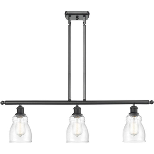 Ballston Ellery LED 36 inch Matte Black Island Light Ceiling Light in Seedy Glass, Ballston