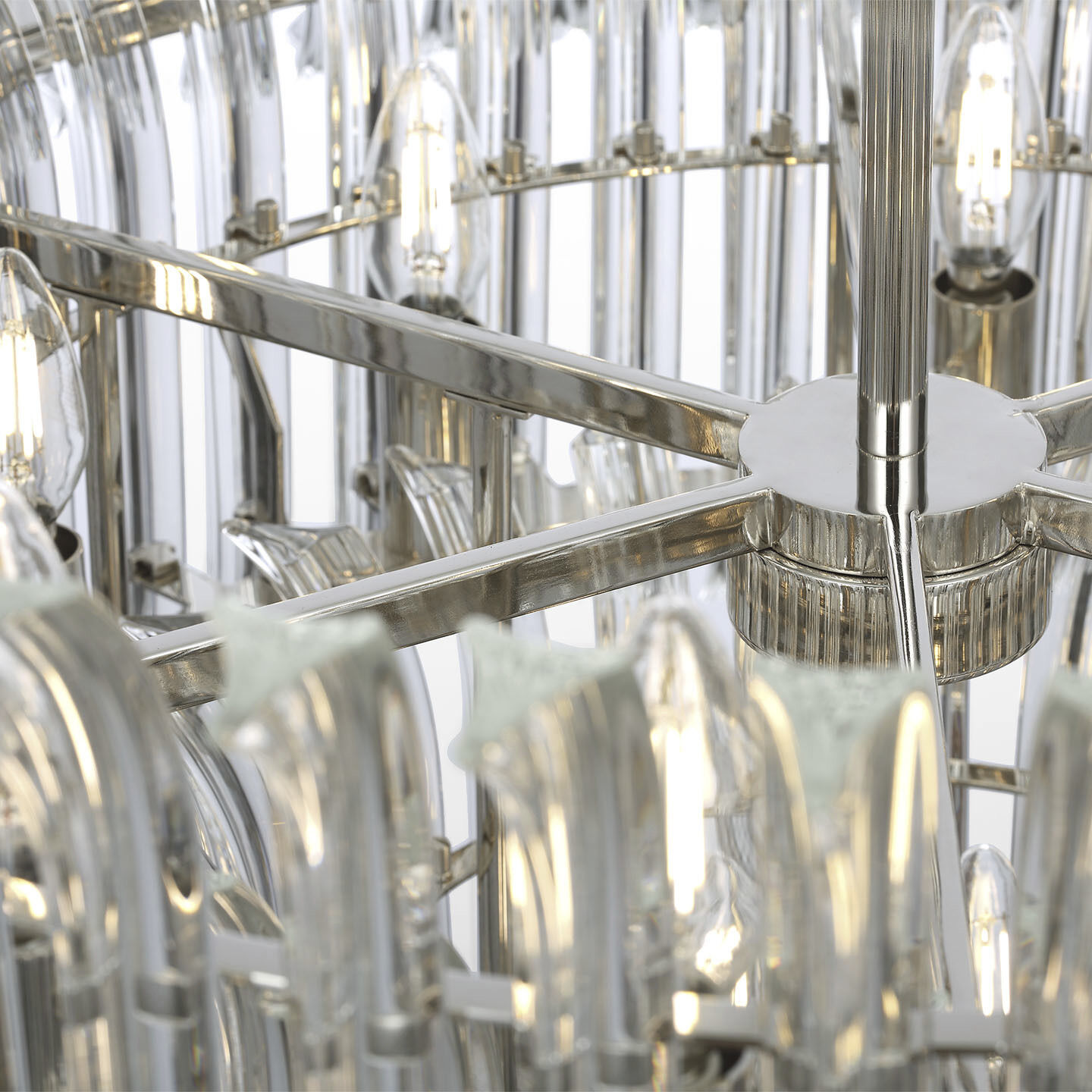 AERIN Rhine LED 34 inch Polished Nickel Three Tier Chandelier Ceiling Light