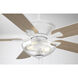 Modern 52 inch White with Walnut/Black Blades Outdoor Ceiling Fan