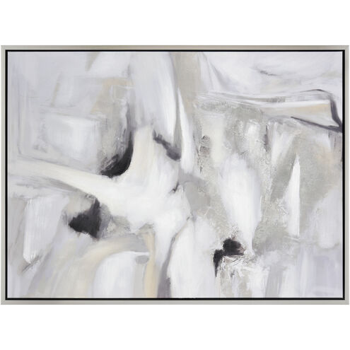 Benham Neutral and Silver Framed Abstract Wall Art