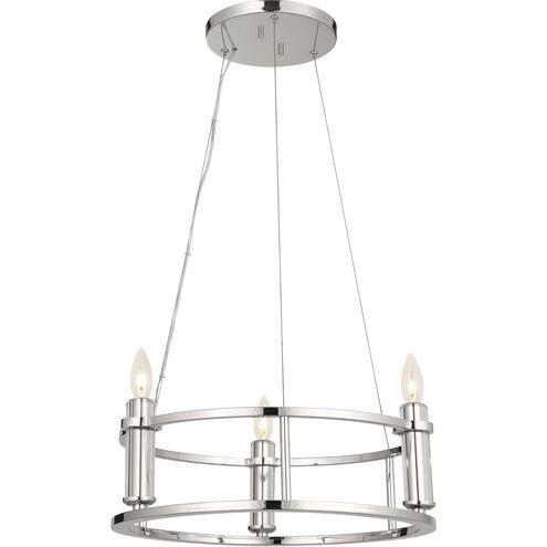 Rosalind 3 Light 19.5 inch Polished Nickel Chandelier Ceiling Light