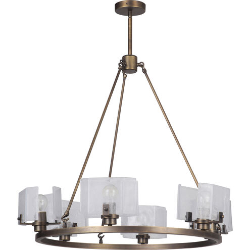 Trouvaille 6 Light 30 inch Patina Aged Brass Chandelier Ceiling Light