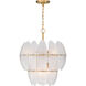 Marclaire 6 Light 19.75 inch Legacy Brass Pendant Ceiling Light in Clear Textured Handmade Glass