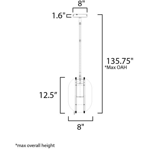 Interval LED 7.75 inch Black Single Pendant Ceiling Light