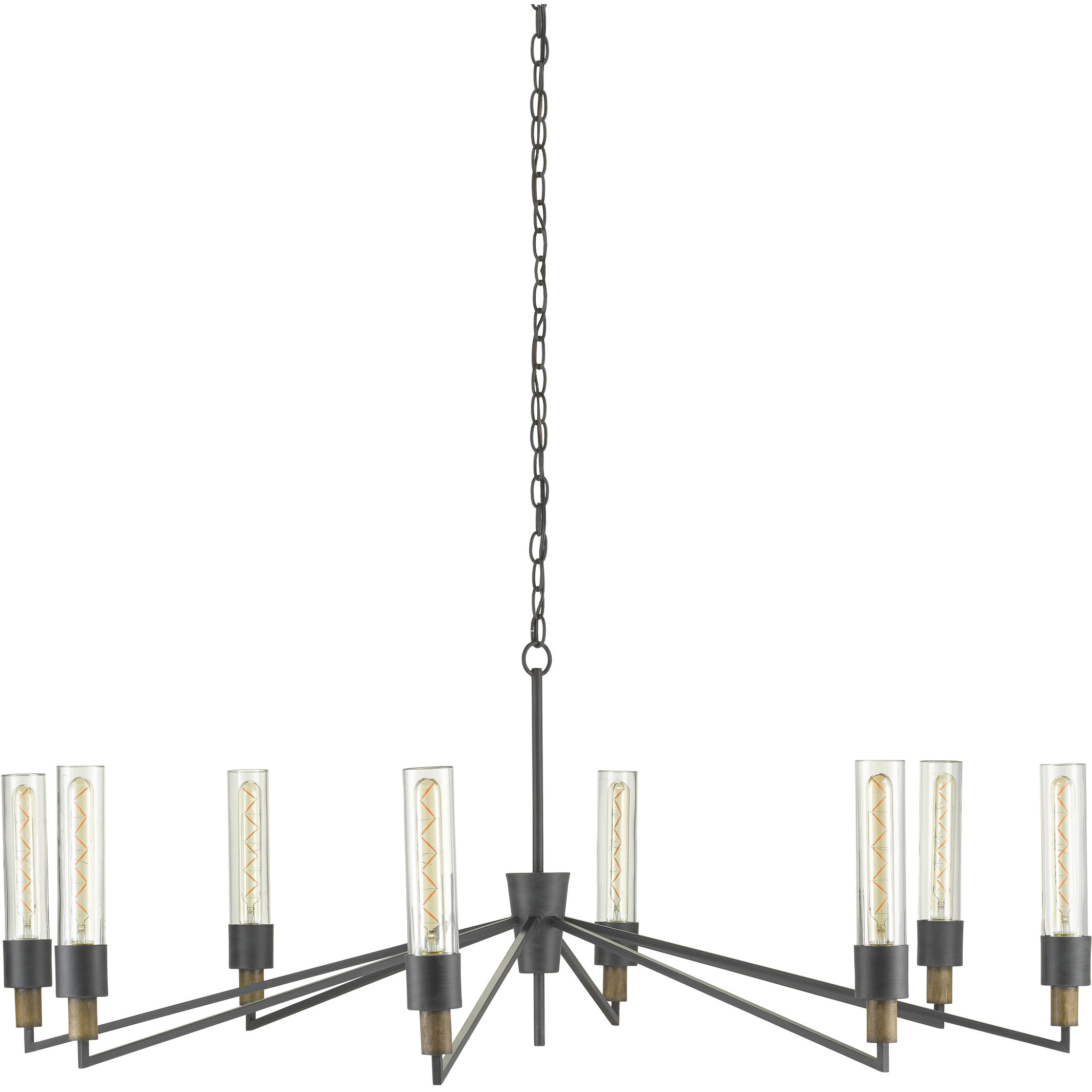Delgado 8 Light 51.75 inch Antique Black/Reclaimed Wood Chandelier Ceiling Light