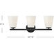 Bri 3 Light 24 inch Black Bath Light Wall Light