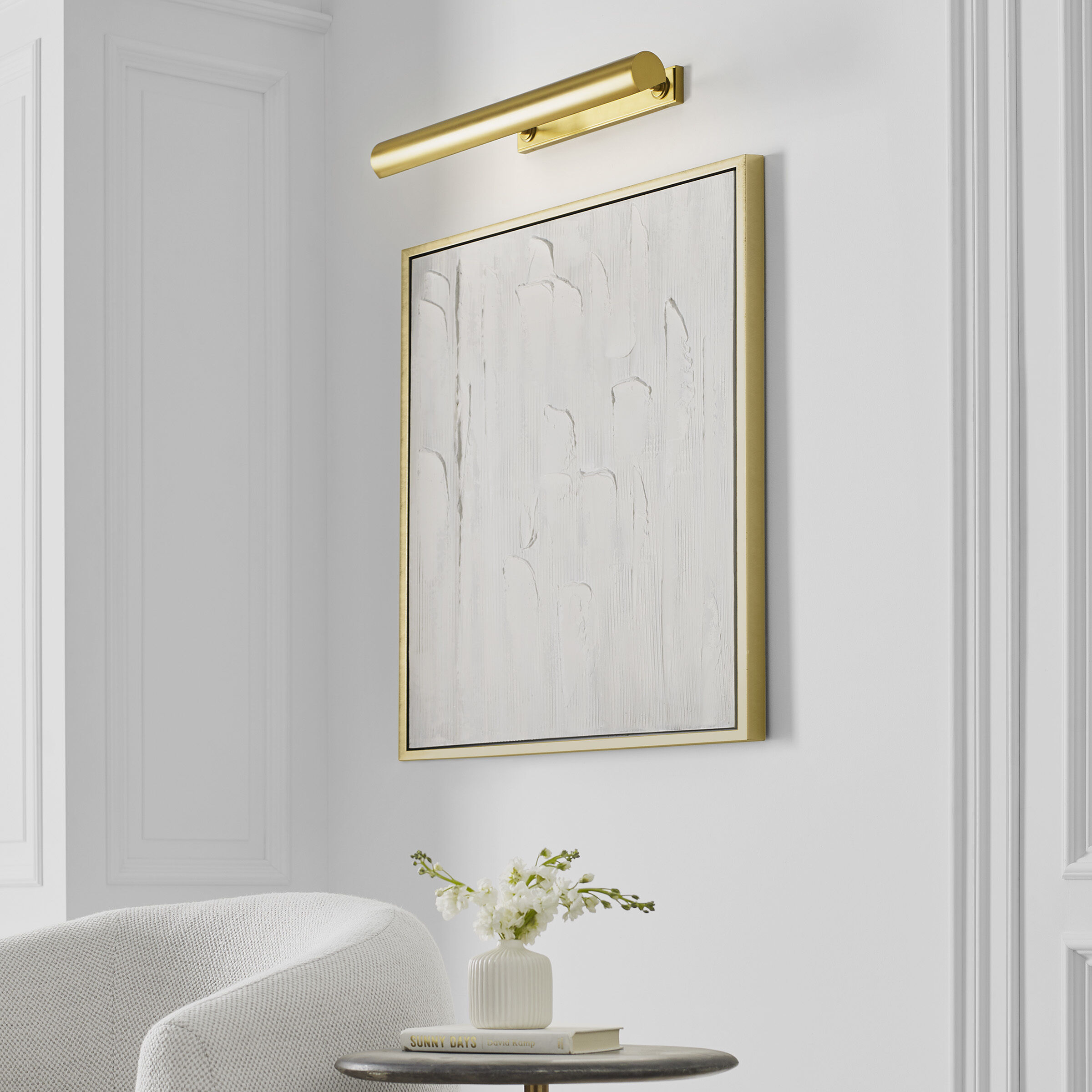 C&M by Chapman & Myers Kenyon 120 watt 30 inch Burnished Brass Picture Light Wall Light