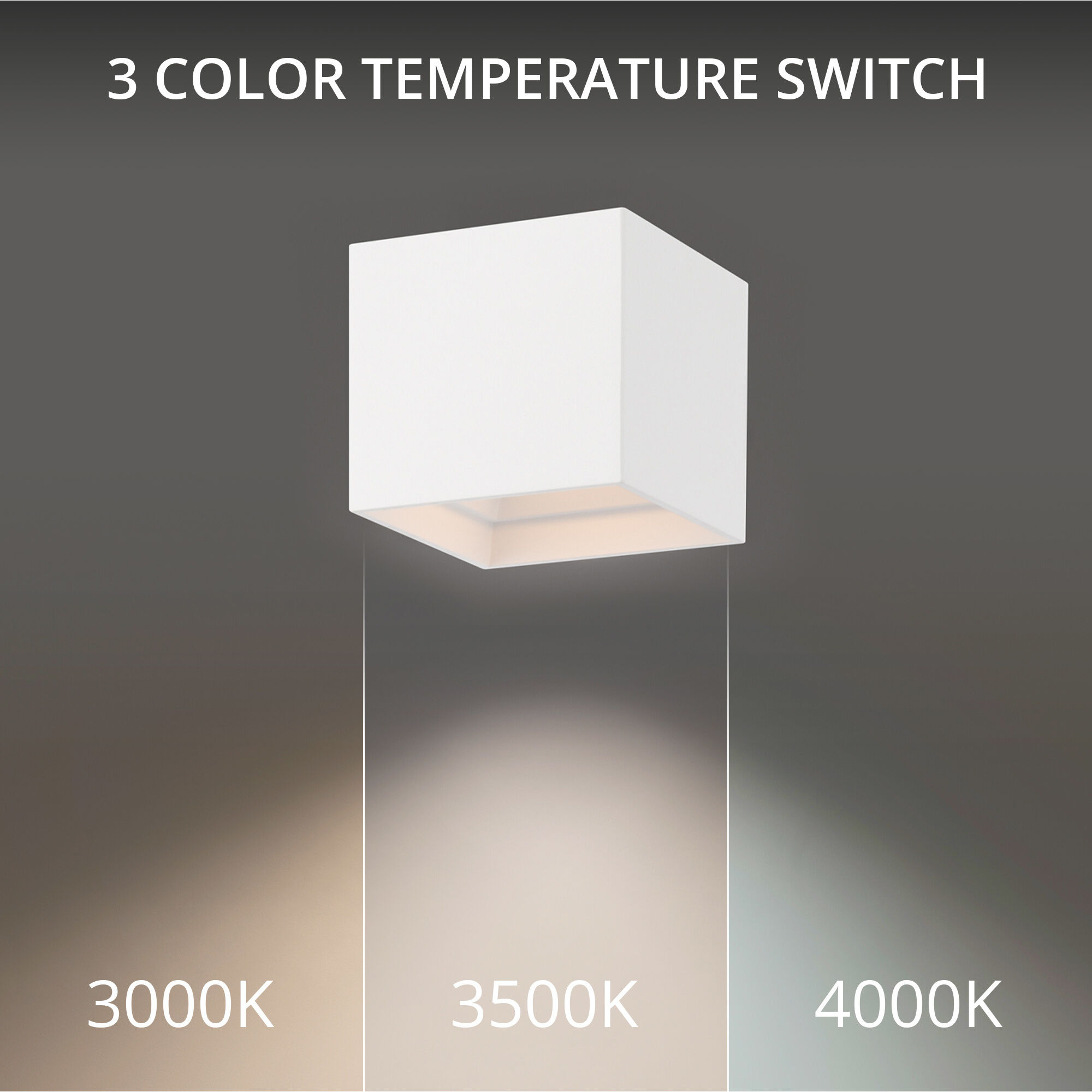 Kube 1 Light 5 inch White Outdoor Flush Mount in 4000K