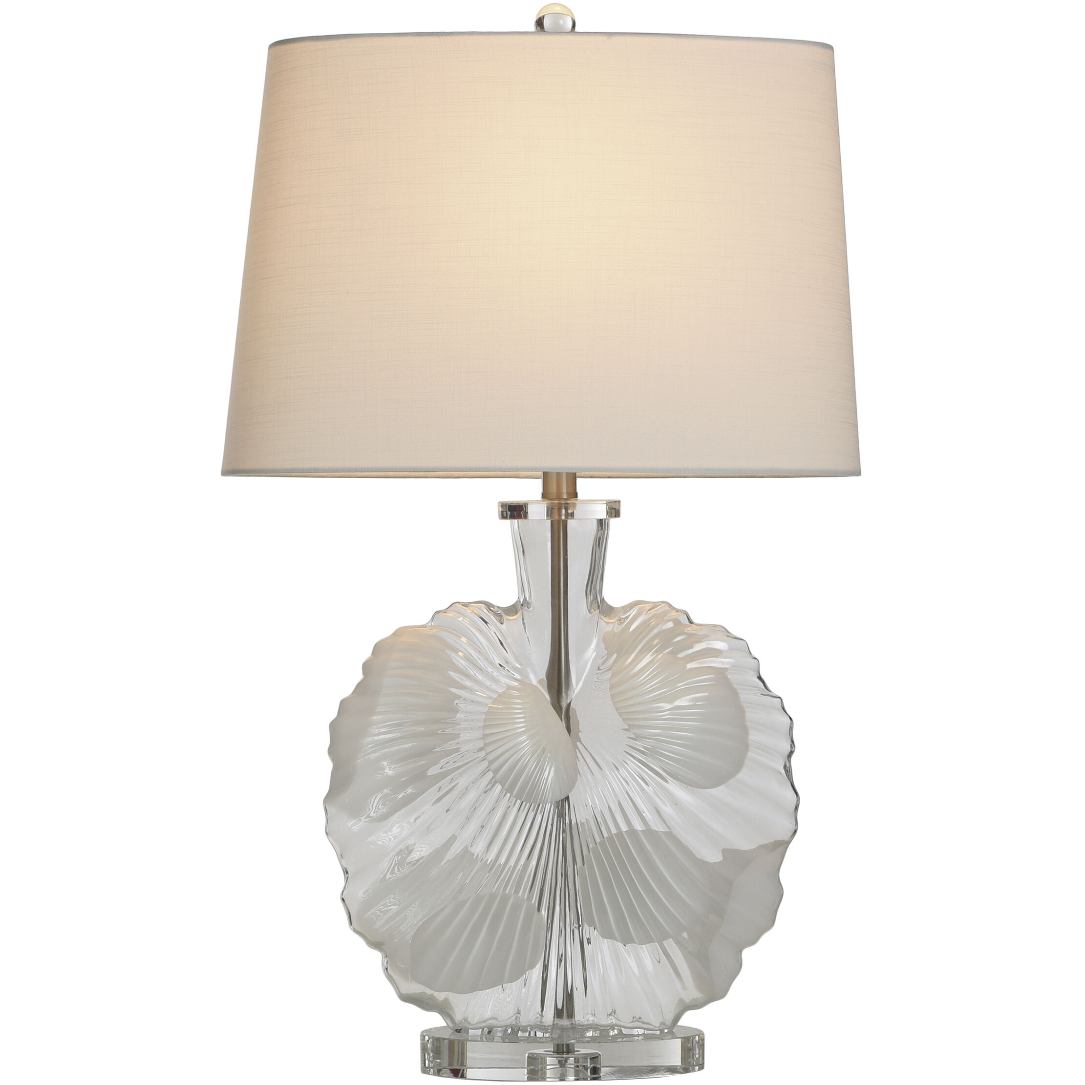 Lily 30 inch 100.00 watt Clear and White Table Lamp Portable Light
