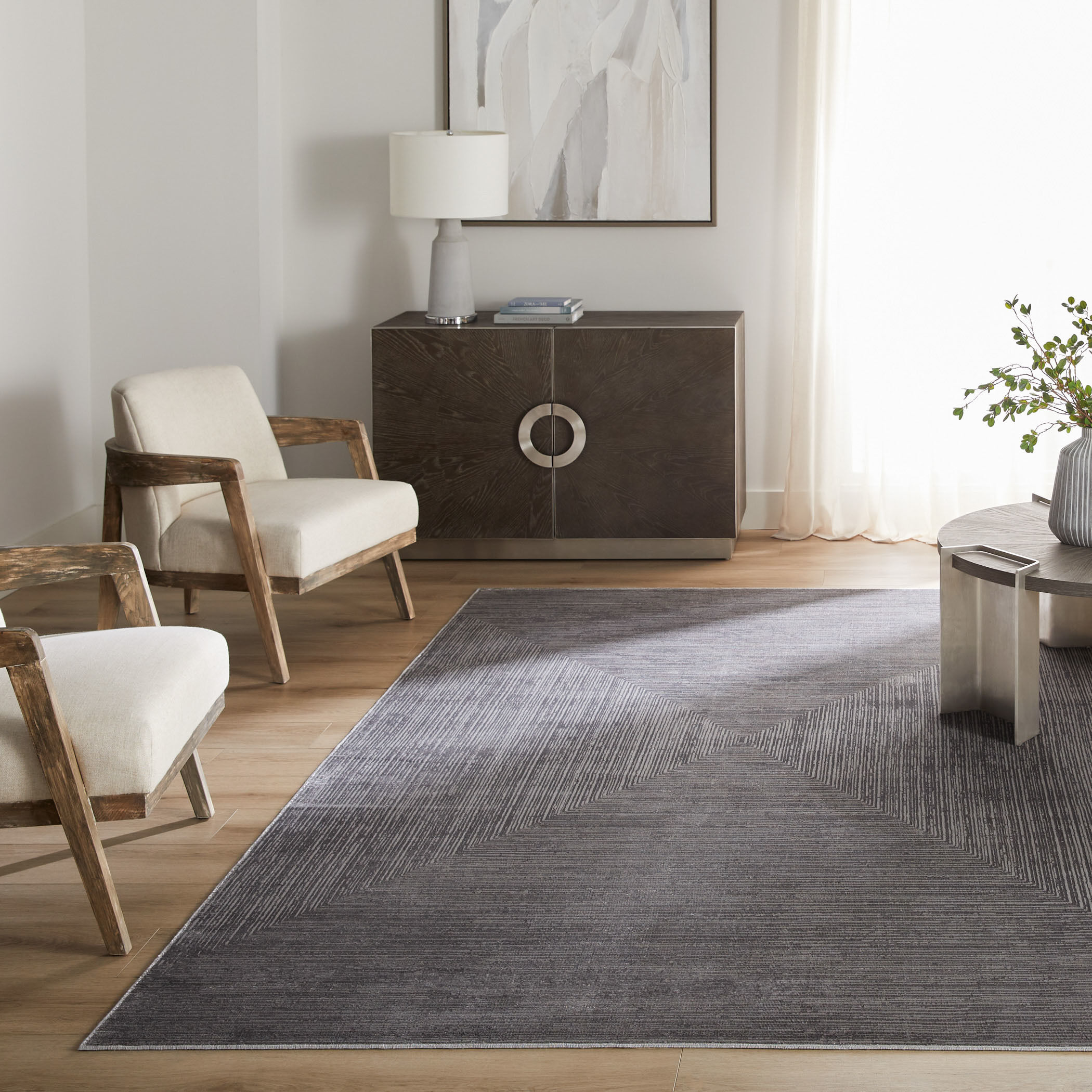 Livenza 130 X 94 inch Dark Grey Rug in 8 x 11