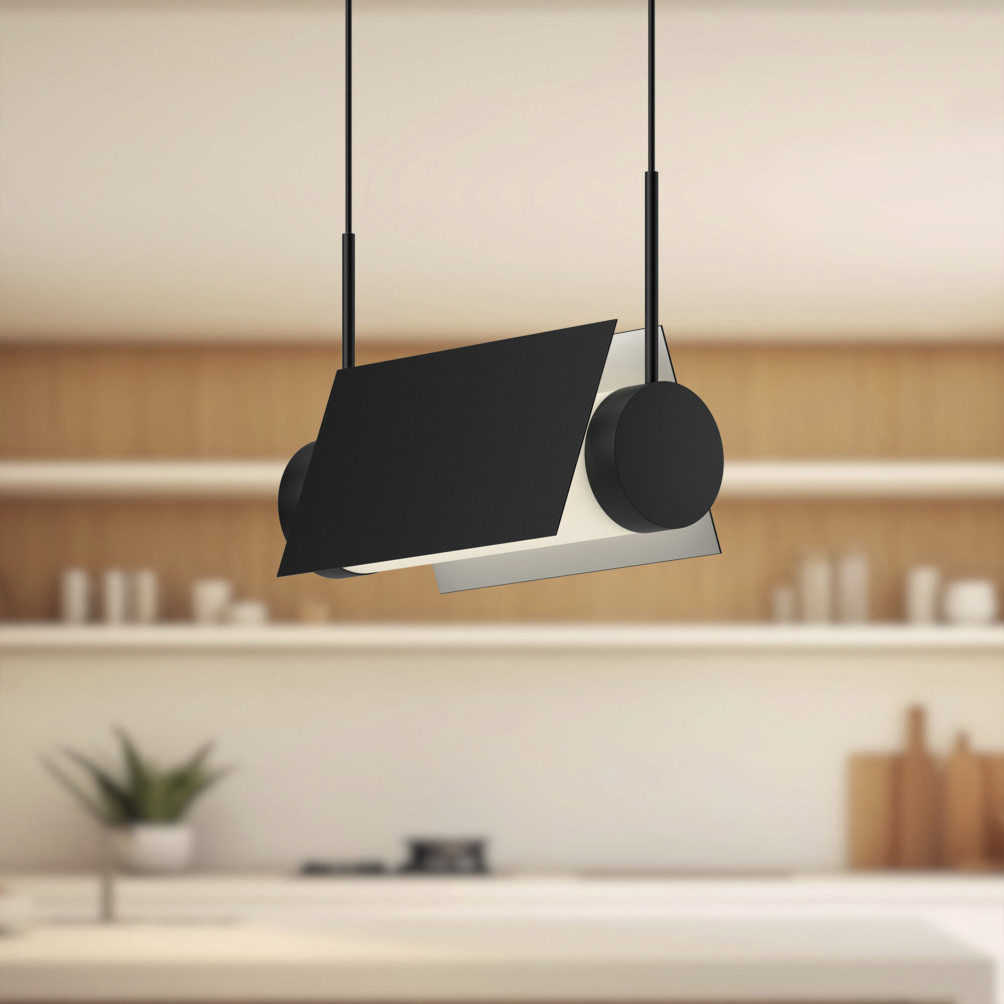 Phoenix LED 9 inch Black and White Linear Pendant Ceiling Light