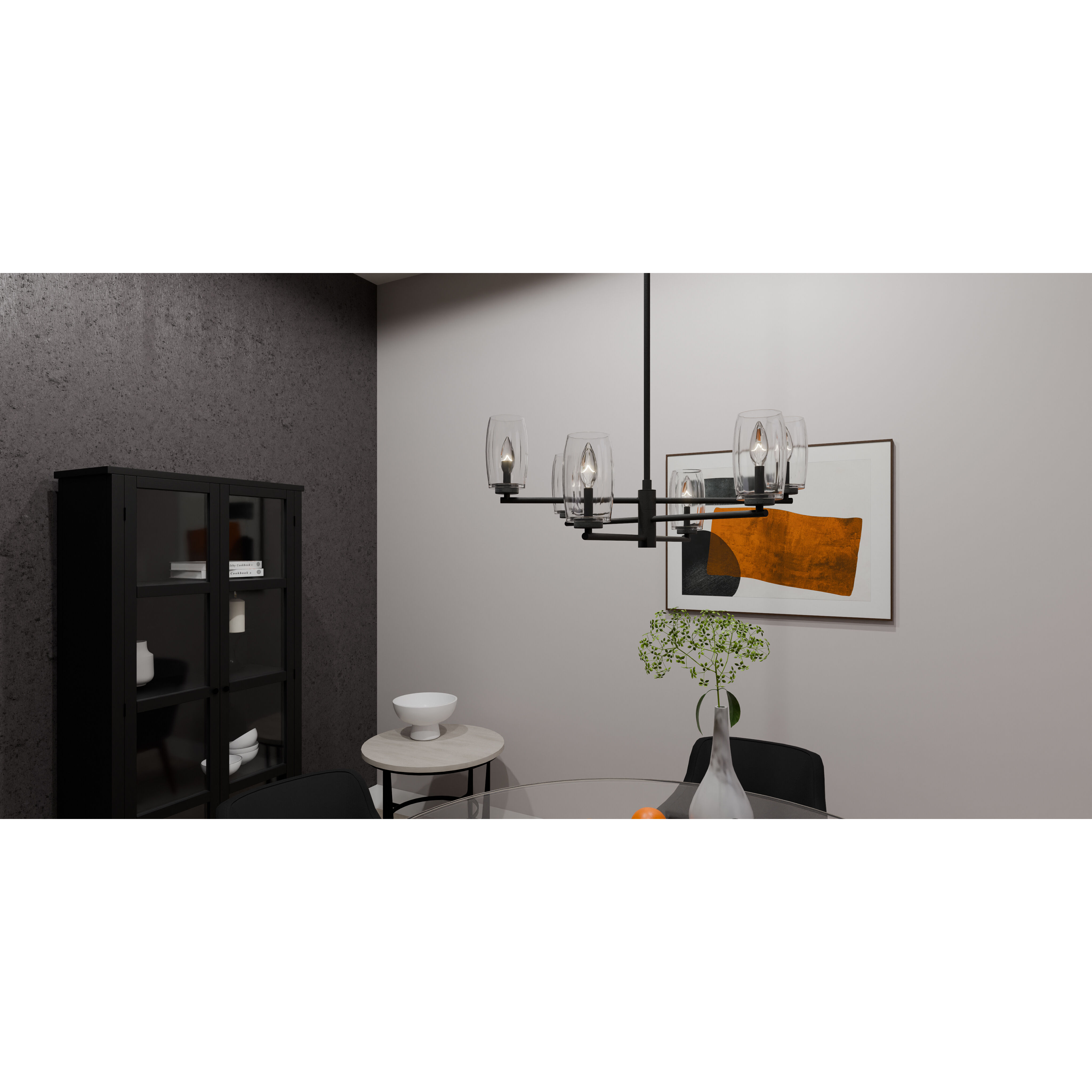 Cunningham 6 Light 26.75 inch Matte Black Chandelier Ceiling Light