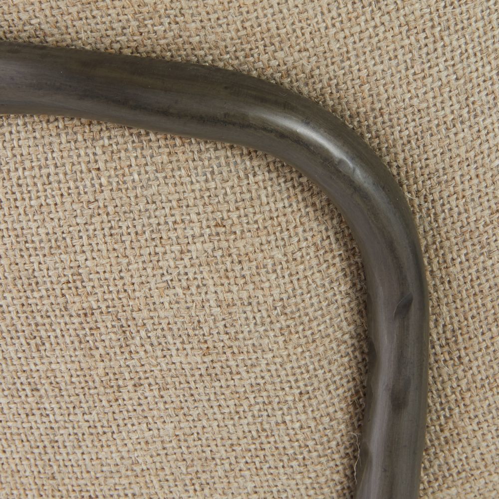 Enid Oatmeal Linen and Natural Iron Chair