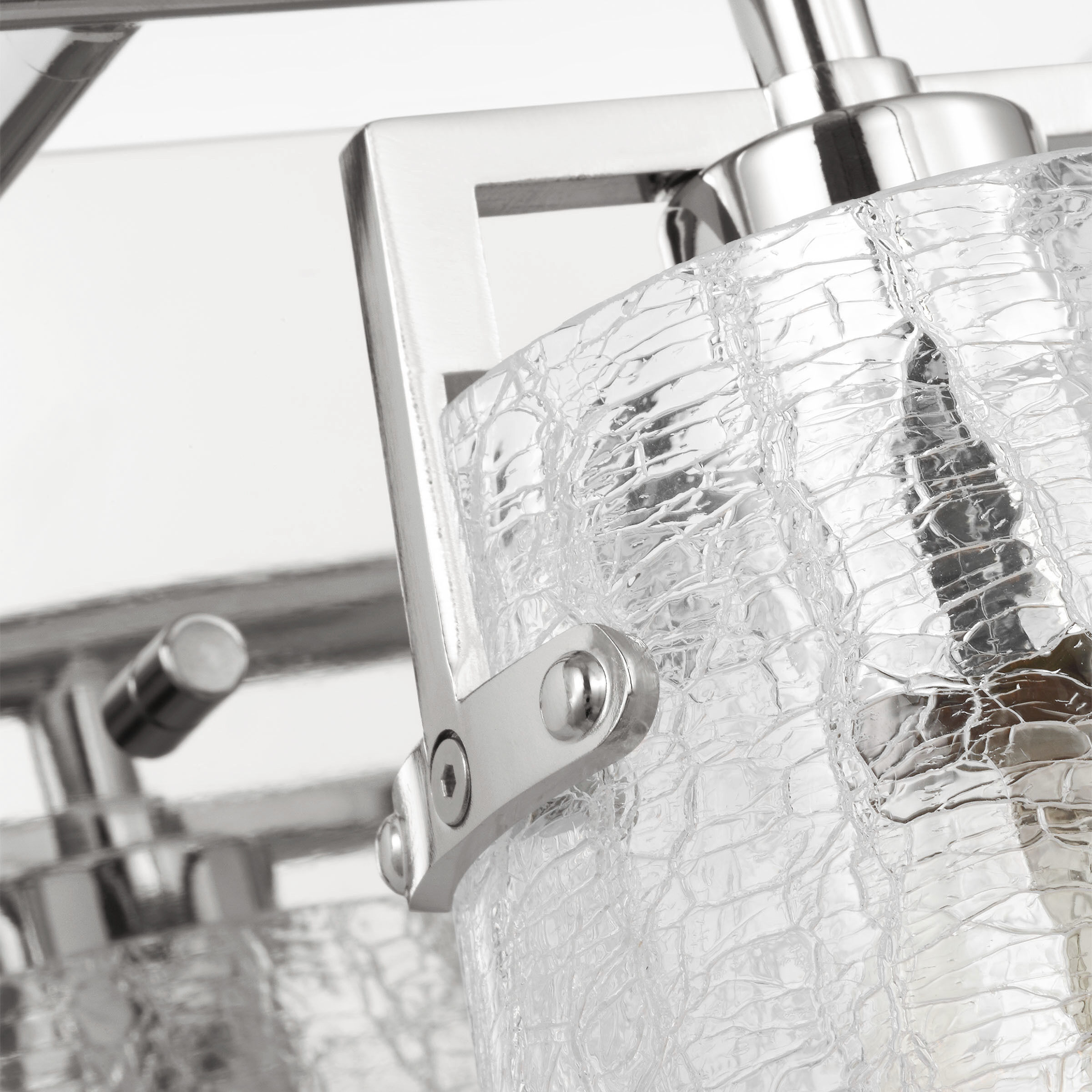 Drew & Jonathan Crofton 3 Light 24 inch Chrome Vanity Light Wall Light in Clear Crackle Glass