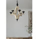 Harper 6 Light 22.4 inch White Wash and Black Pendant Ceiling Light