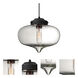 Mira 1 Light Black Cord Pendant Ceiling Light