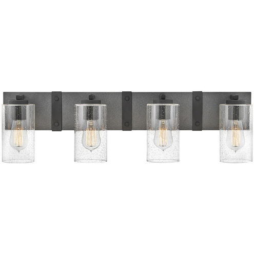 Sawyer 4 Light 30.75 inch Aged Zinc with Distressed Black Vanity Light Wall Light