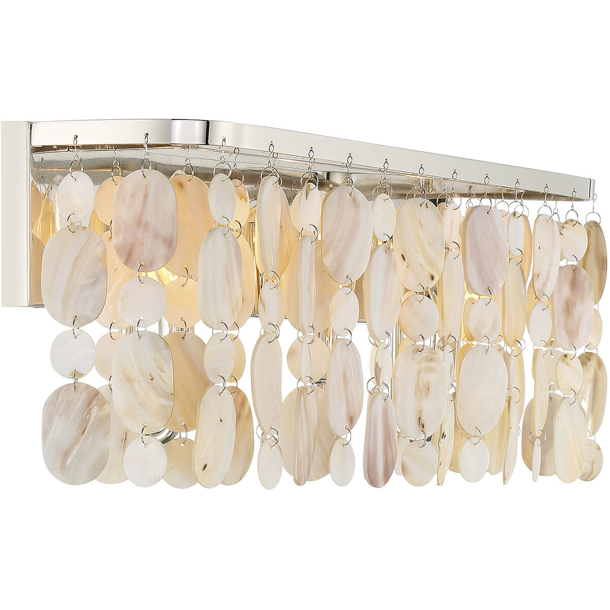 Coastal 3 Light 22 inch Polished Nickel Bathroom Vanity Light Wall Light