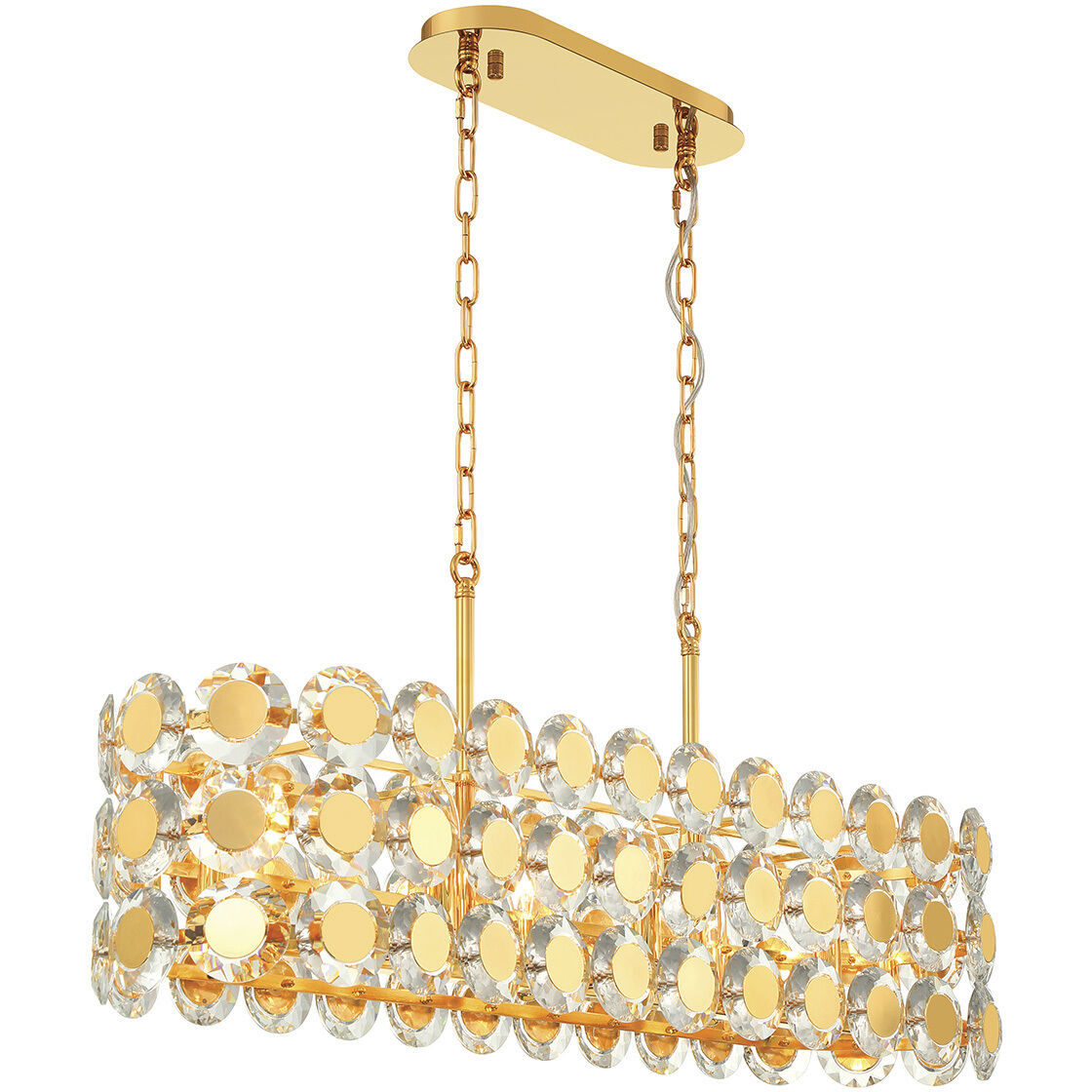 Perrene Linear Chandelier Ceiling Light in Gold