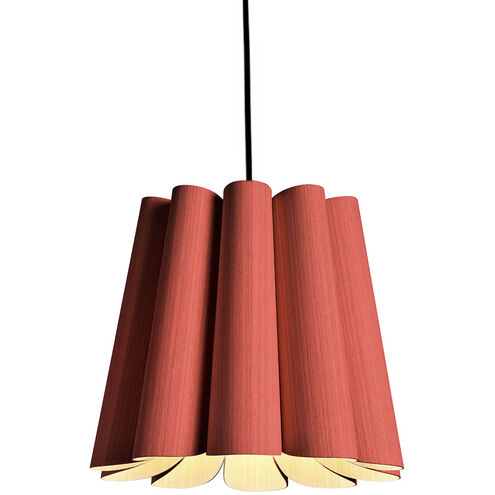 Renata 1 Light 12 inch Black Pendant Ceiling Light in Red/Ash, WEP Collection